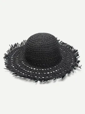 Raw Edge Straw Hat