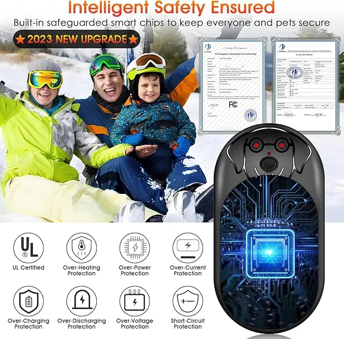 Rechargeable Hand Warmers 6000mAh Portable: Aleath Warm Gifts for Outdoor Hunting Camping - 2 Pack Electric Hot Handwarmers for Women Men