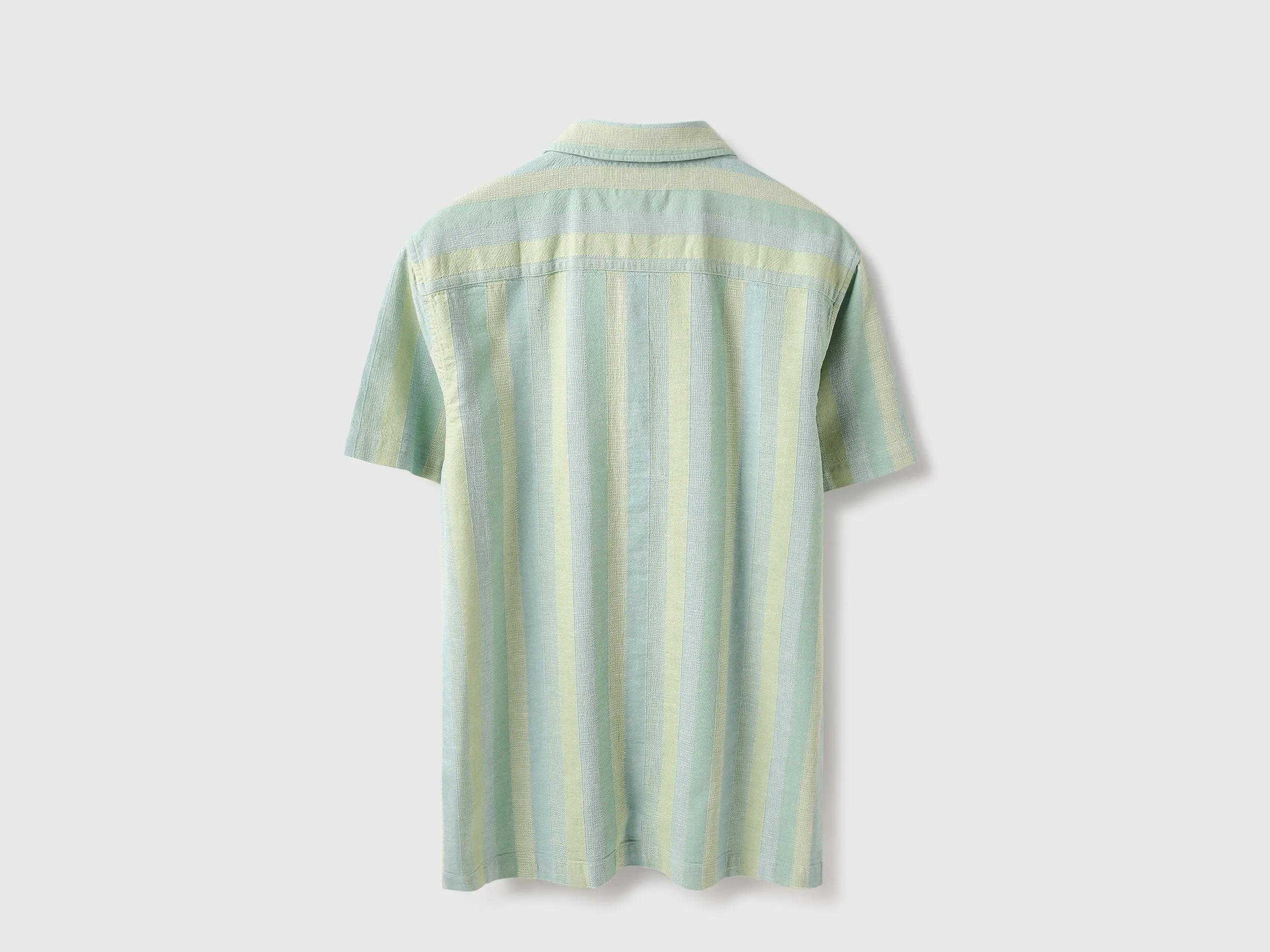 Relaxed Fit Spread Collar Striped Shirt