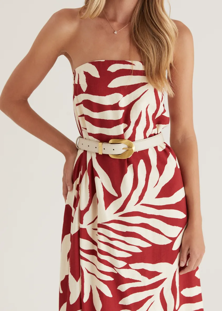 Remora Strapless Maxi Dress - Ruby Leaf