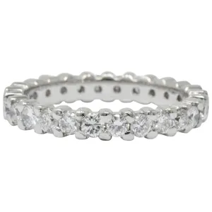 Retro 1.30 CTW Diamond Platinum Eternity Band or Stackable Ring