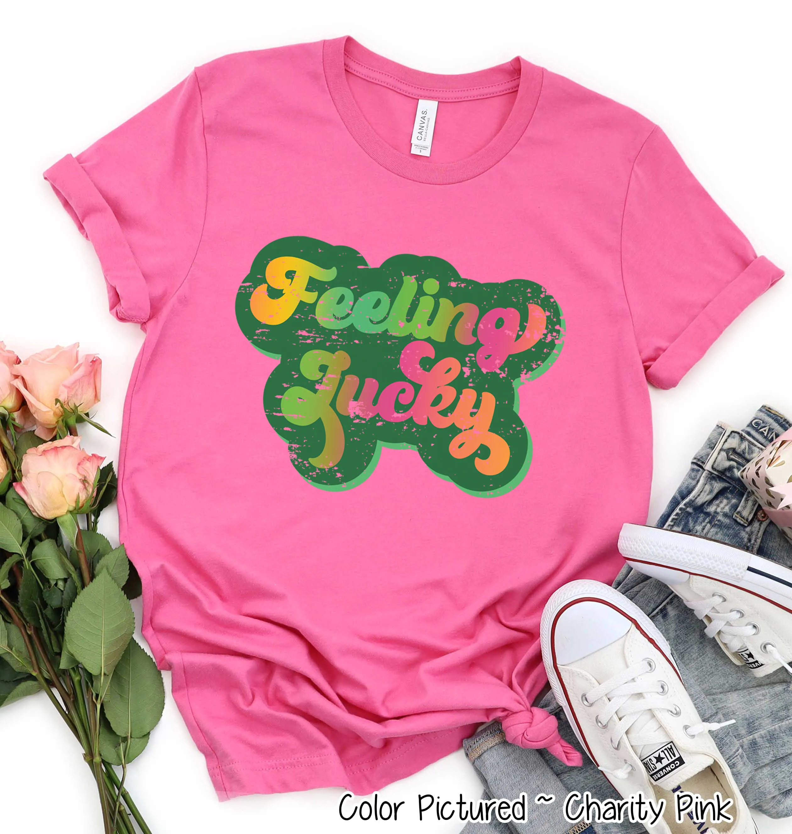 Retro Feeling Lucky St Patricks Day Tee