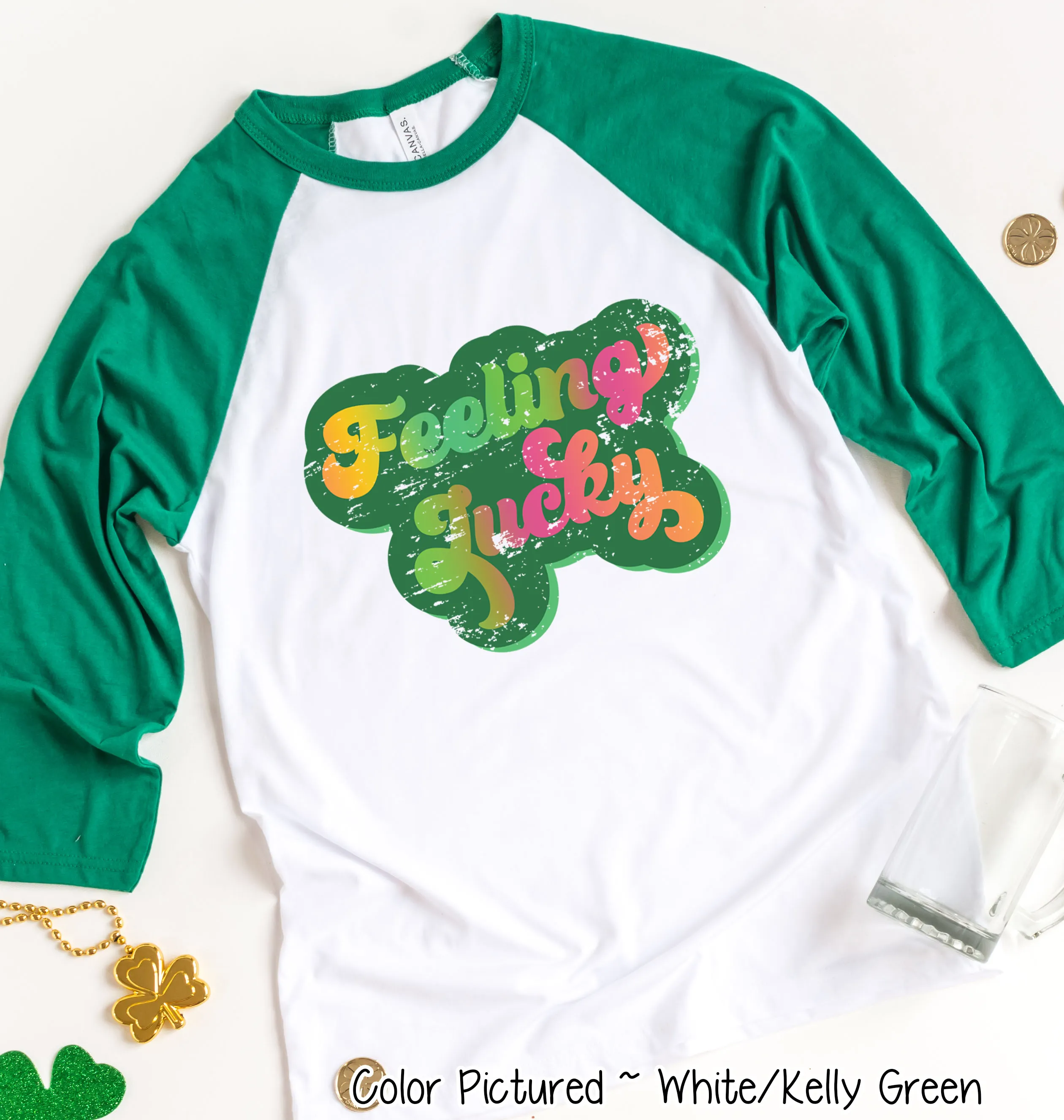Retro Feeling Lucky St Patricks Day Tee