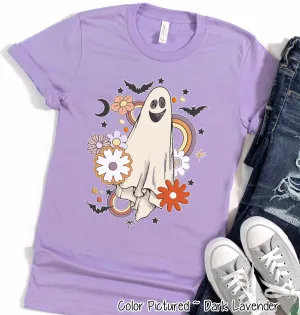 Retro Floral Ghost Cute Halloween Tee