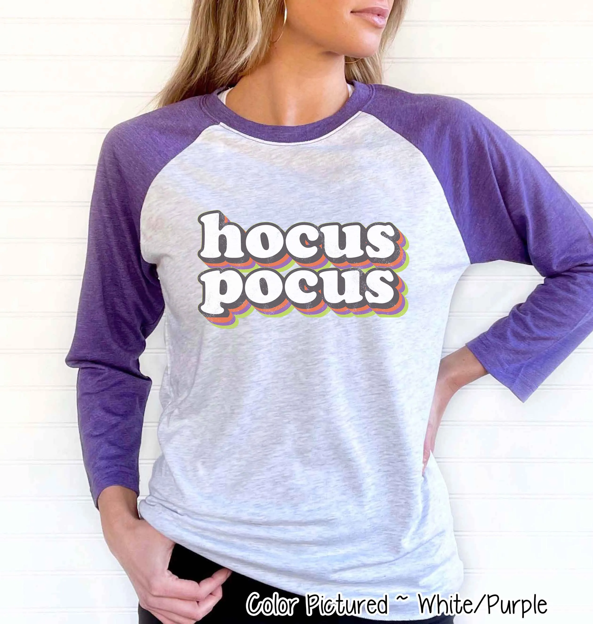 Retro Hocus Pocus Halloween Raglan Tee