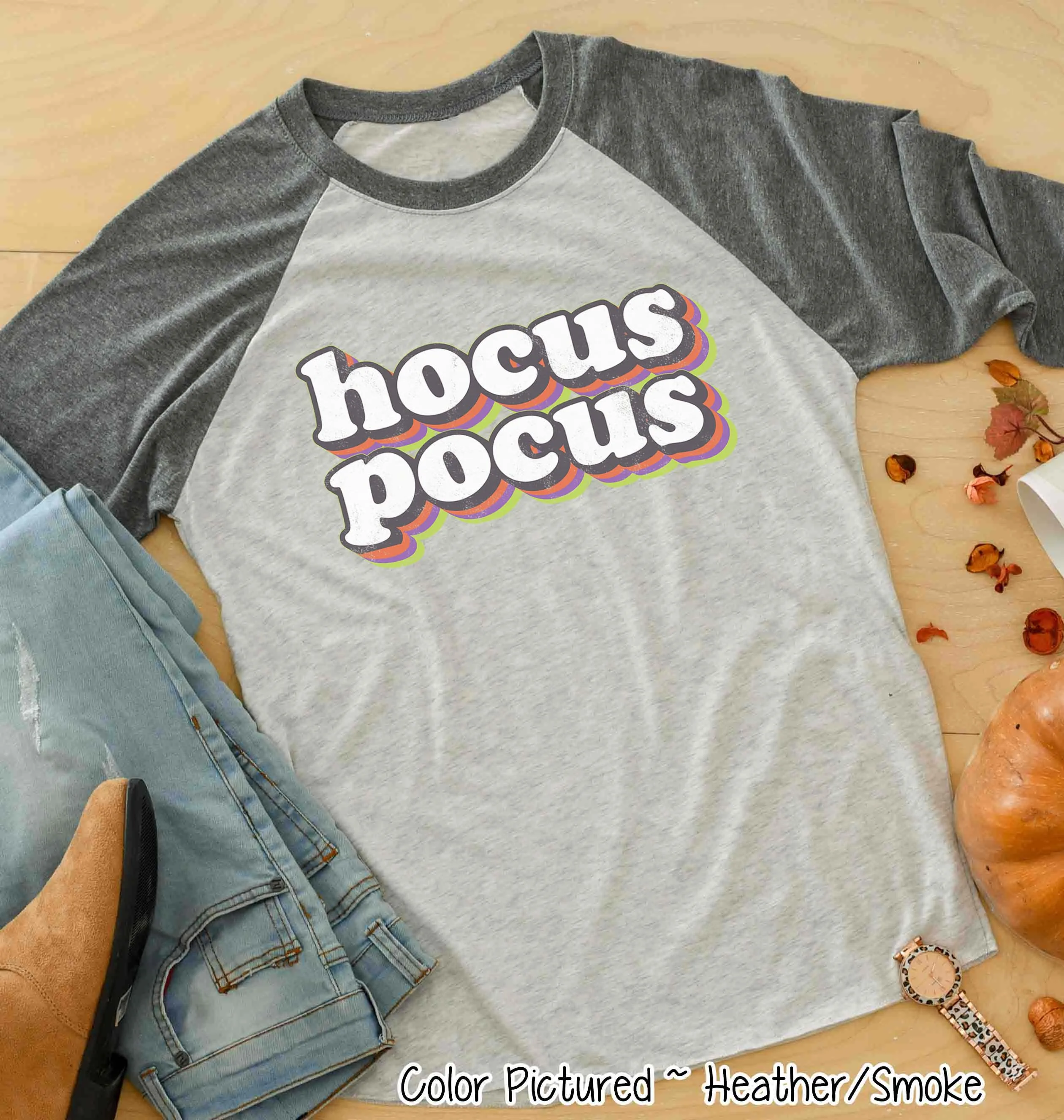 Retro Hocus Pocus Halloween Raglan Tee