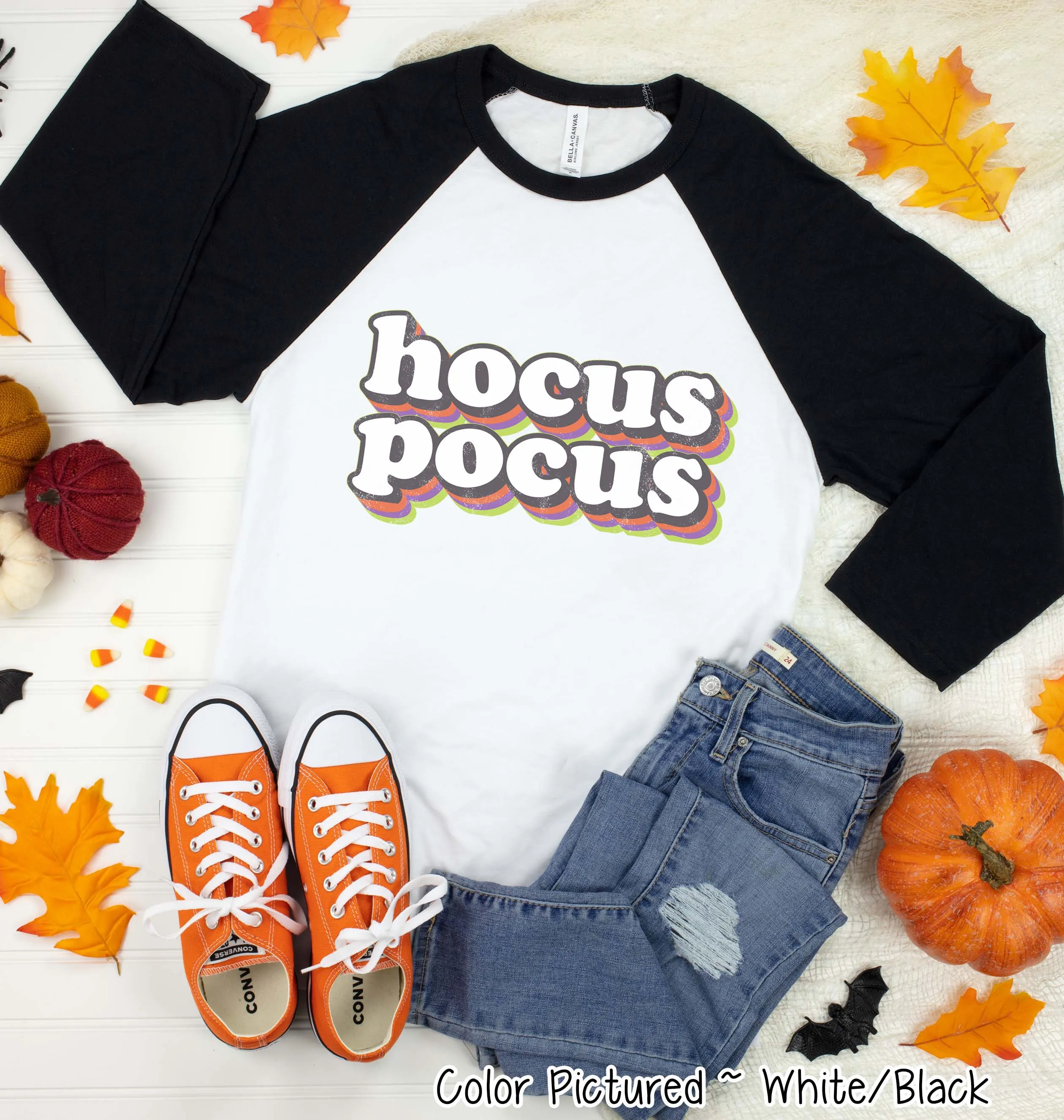 Retro Hocus Pocus Halloween Raglan Tee