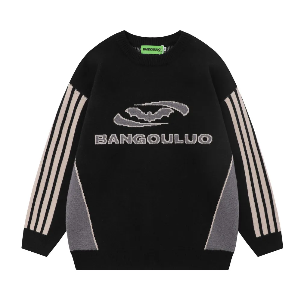 Retro Jacquard Crewneck Sweater