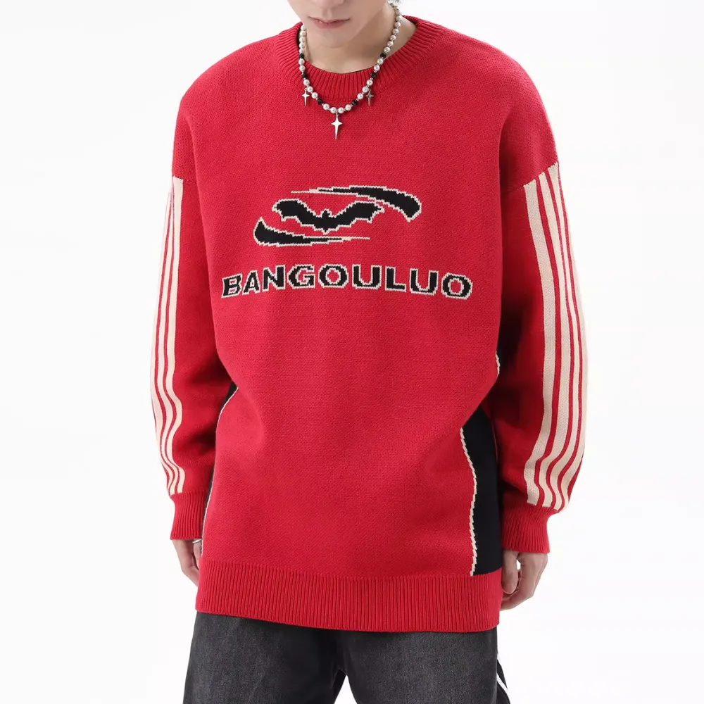 Retro Jacquard Crewneck Sweater