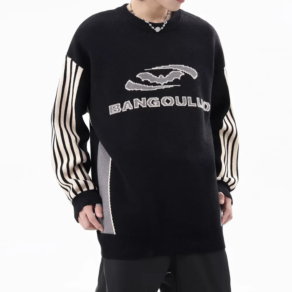 Retro Jacquard Crewneck Sweater