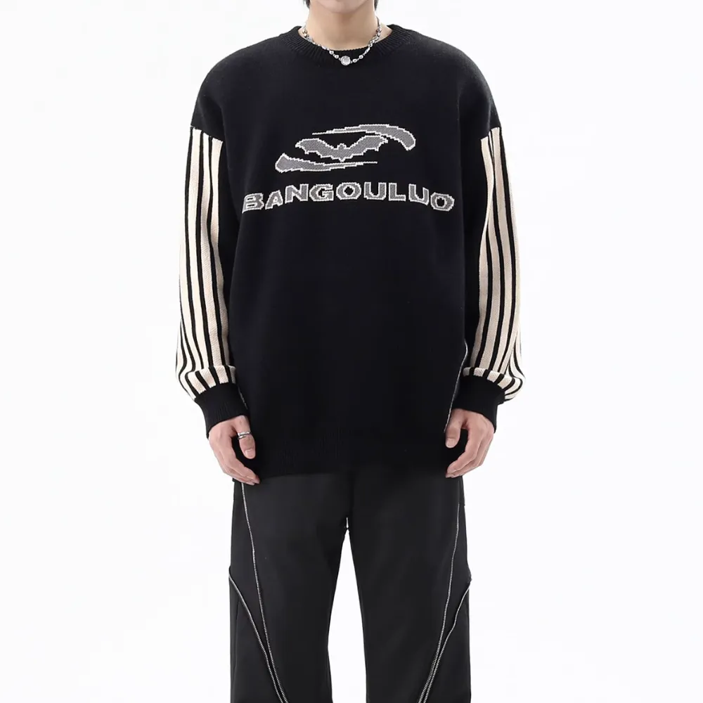 Retro Jacquard Crewneck Sweater