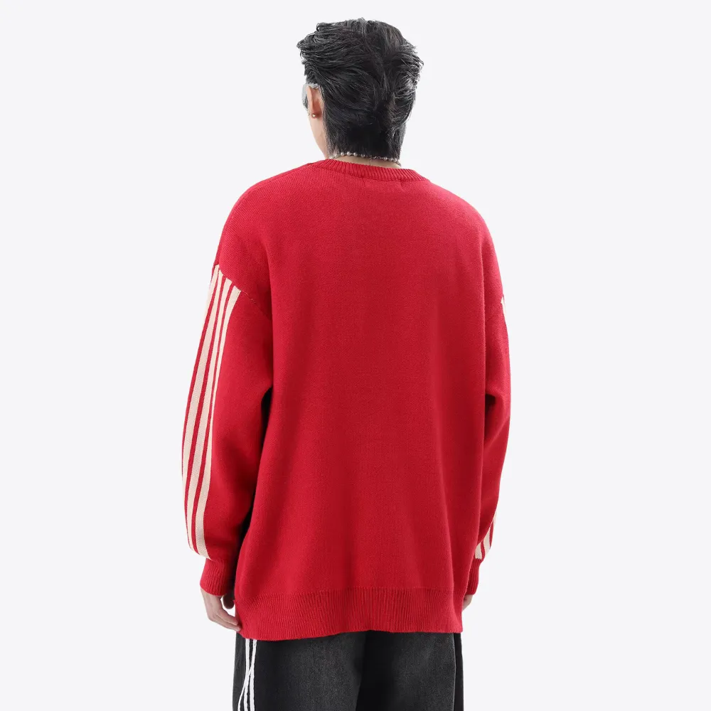 Retro Jacquard Crewneck Sweater