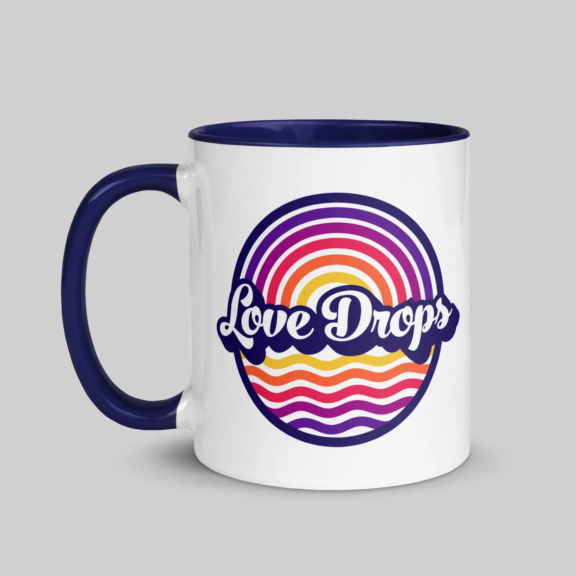Retro Ripple Berry - Mug with Color Inside
