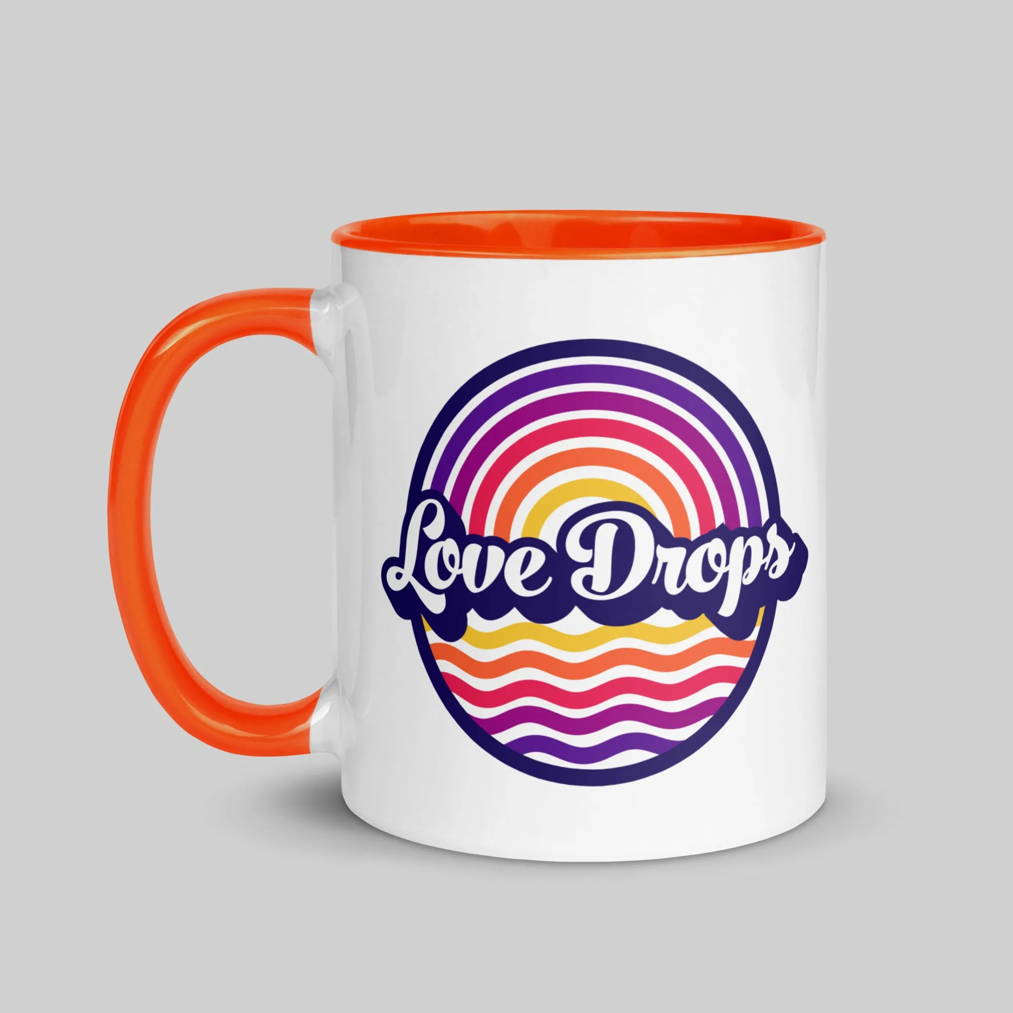 Retro Ripple Berry - Mug with Color Inside