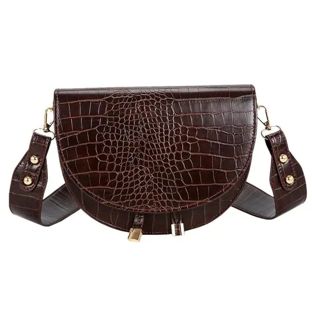 Retro Semicircle Leather Handbag