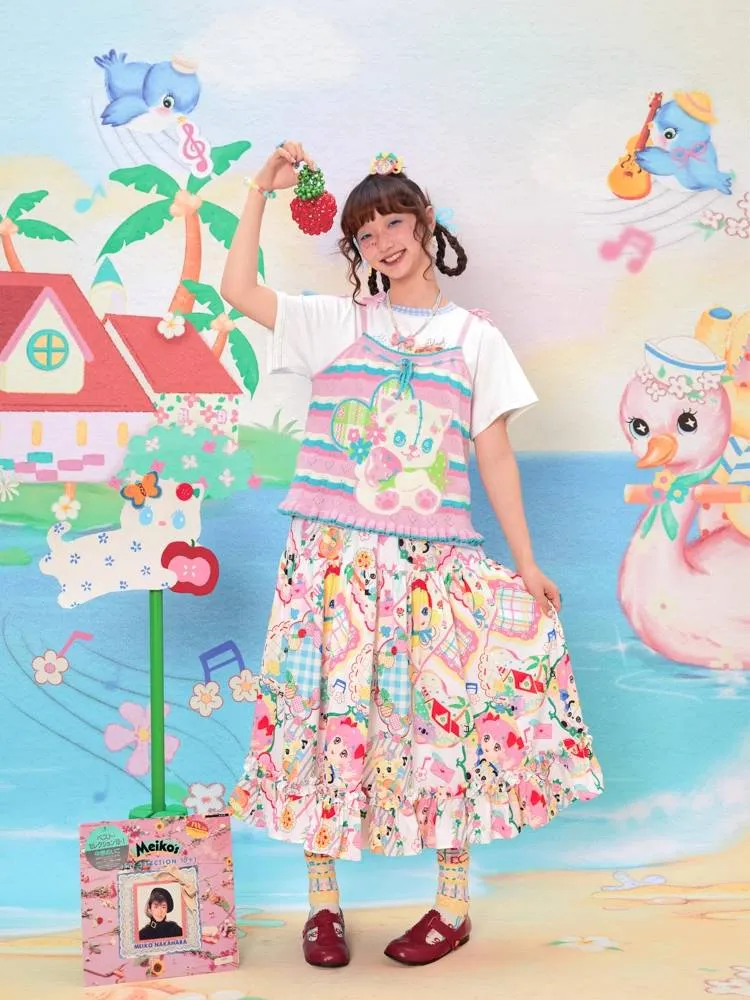 Retro-Style Colorful Skirt
