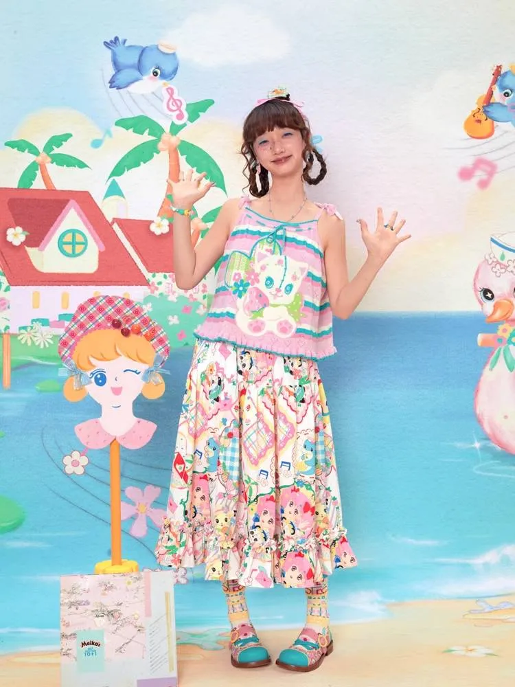 Retro-Style Colorful Skirt