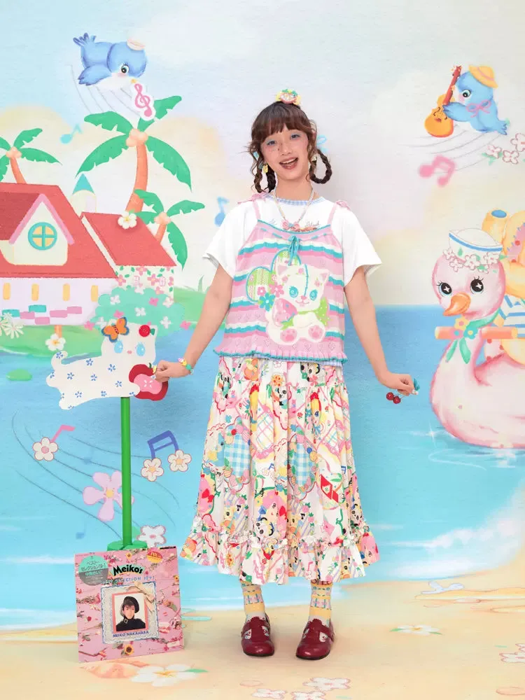 Retro-Style Colorful Skirt