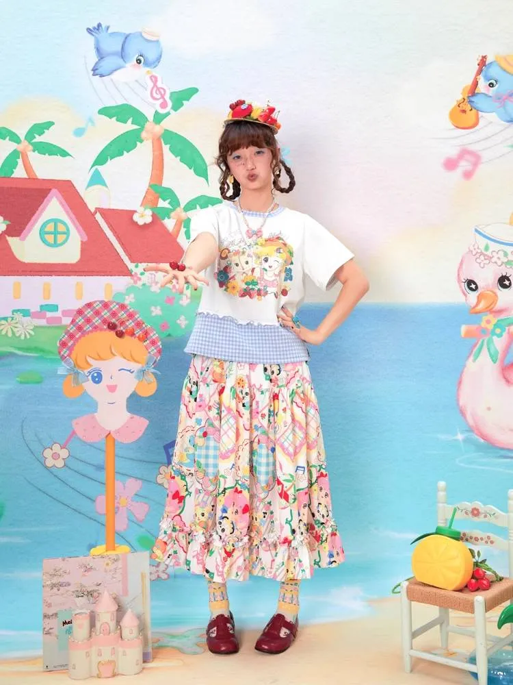 Retro-Style Colorful Skirt
