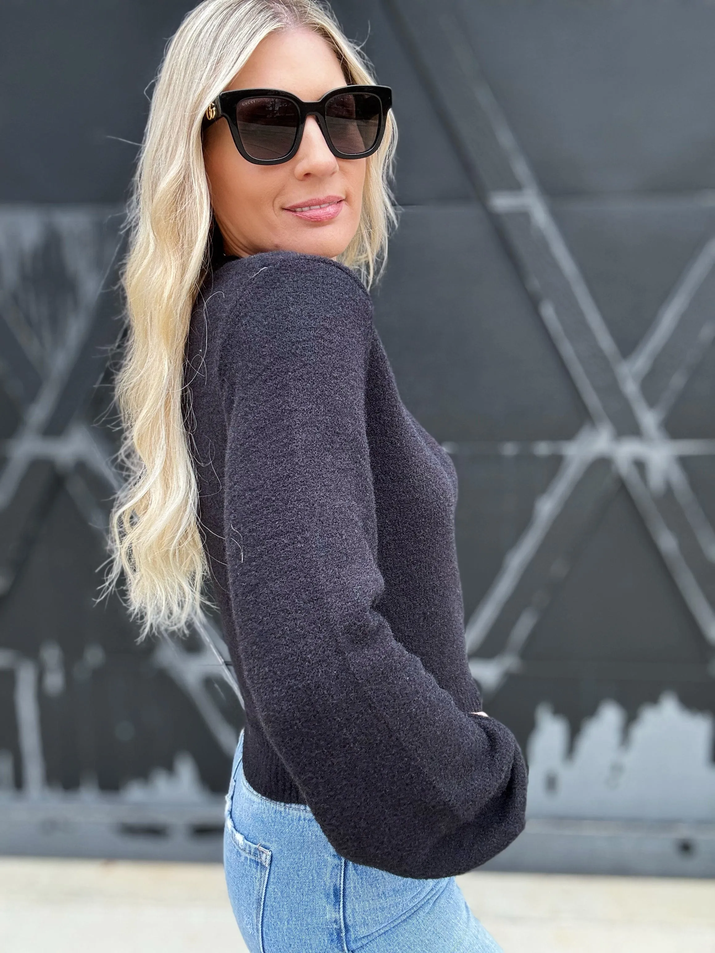 Ride On By Cropped Sweater In Black