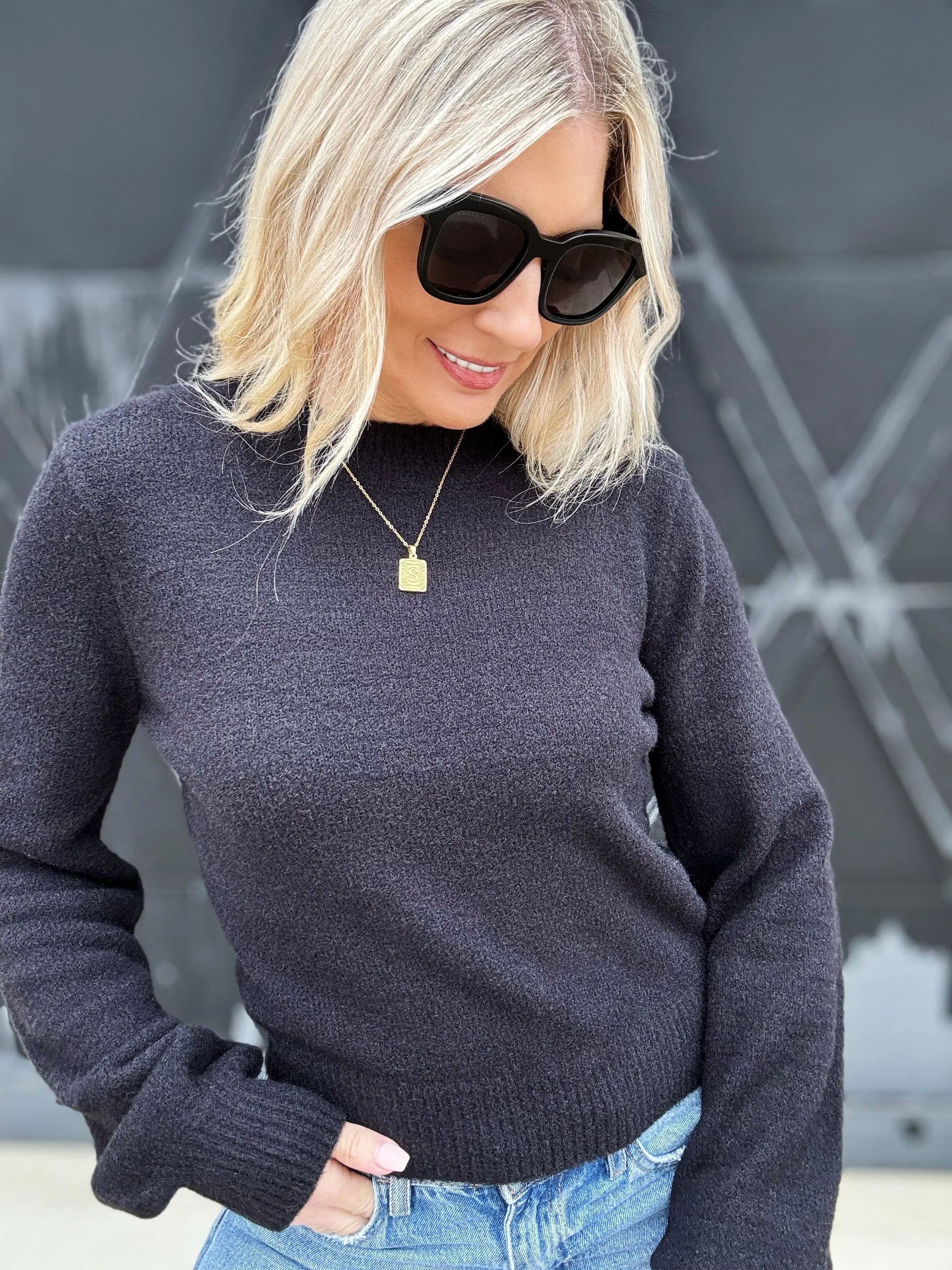 Ride On By Cropped Sweater In Black