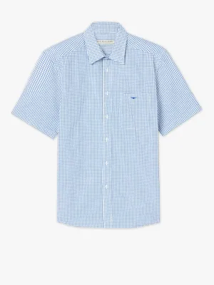 R.M. Williams Hervey Short Sleeve Shirt - White/Blue