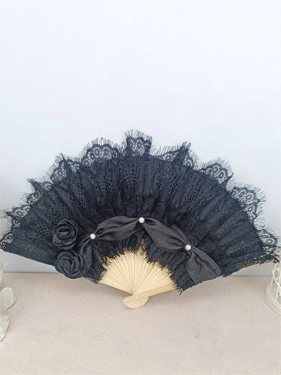 ROCOCO Style Lolita Accessories Champagne Lace Flowers Pearls Accessory Miscellaneous