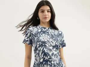 Round Neck Tropical A-line Dress