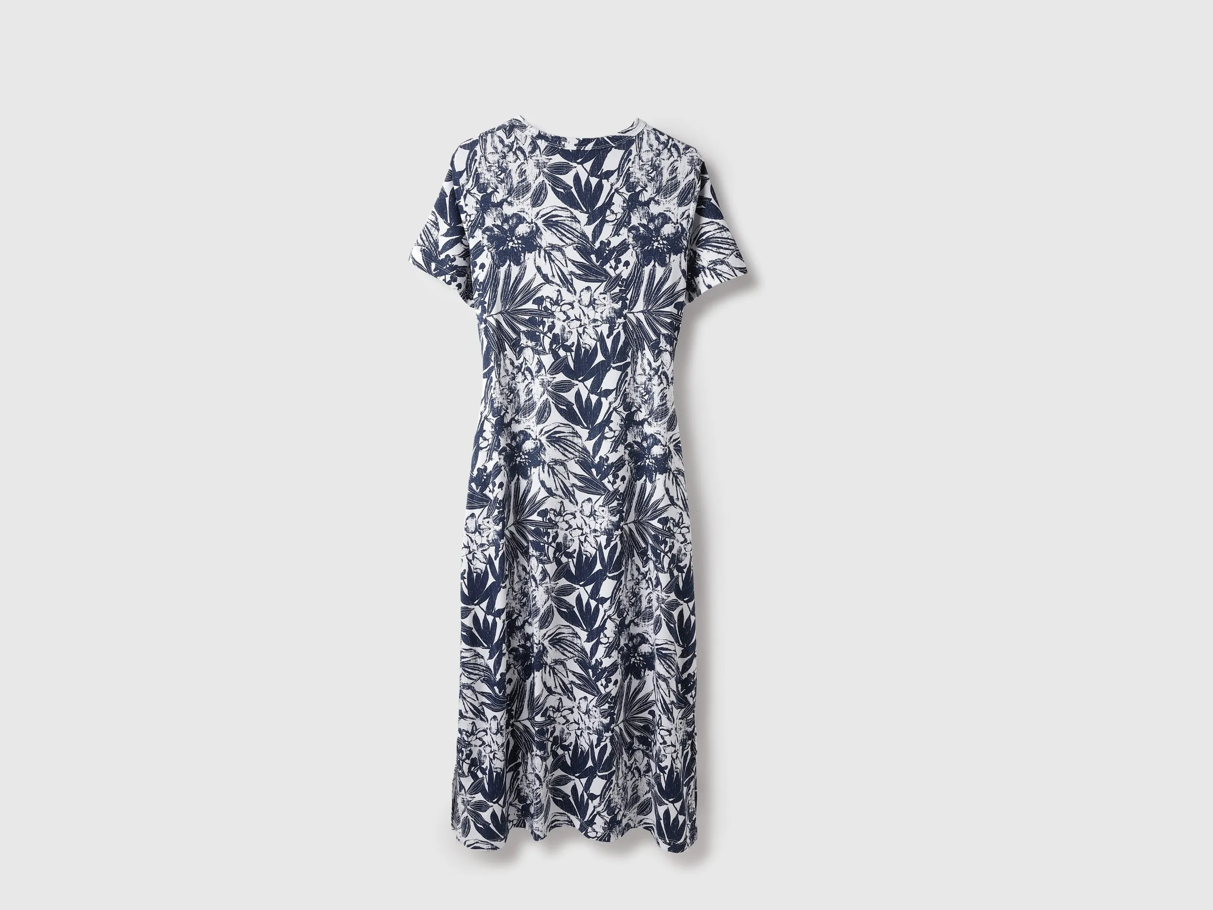 Round Neck Tropical A-line Dress