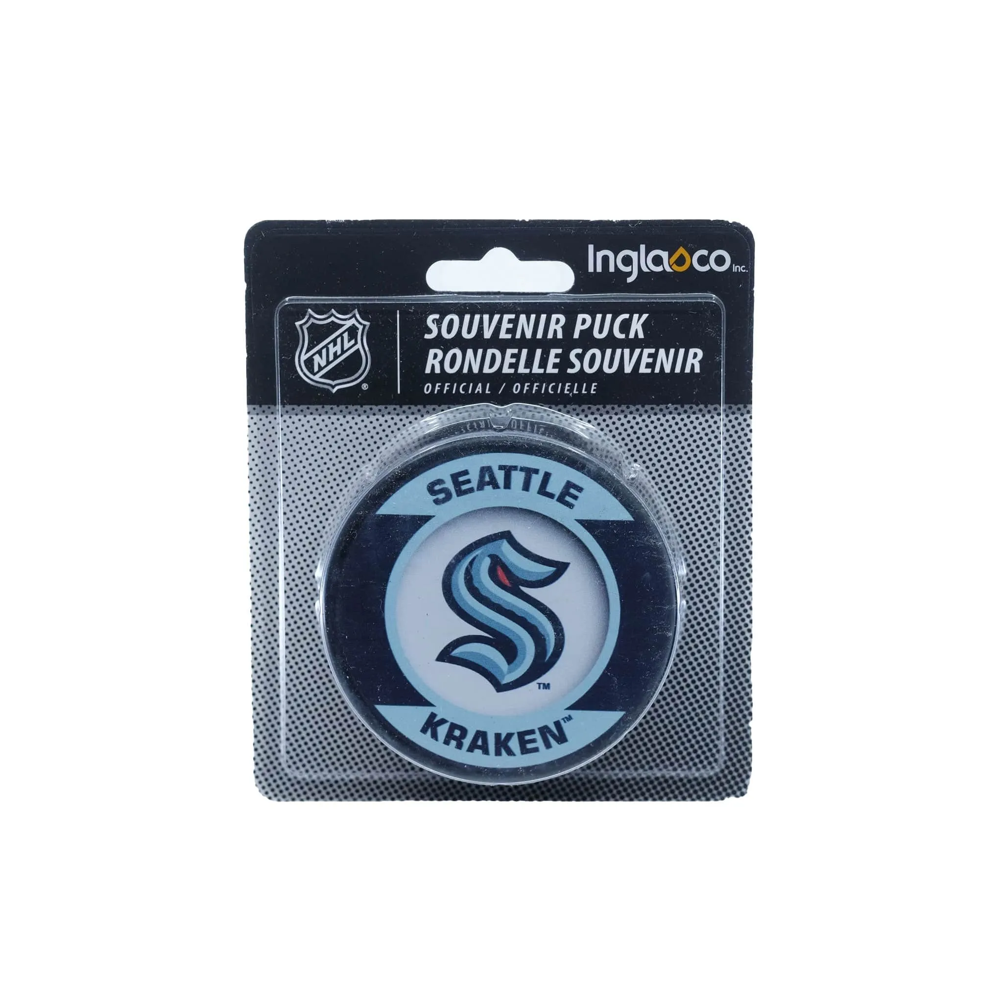 Seattle Kraken Inglasco NHL Retro Logo Hockey Puck