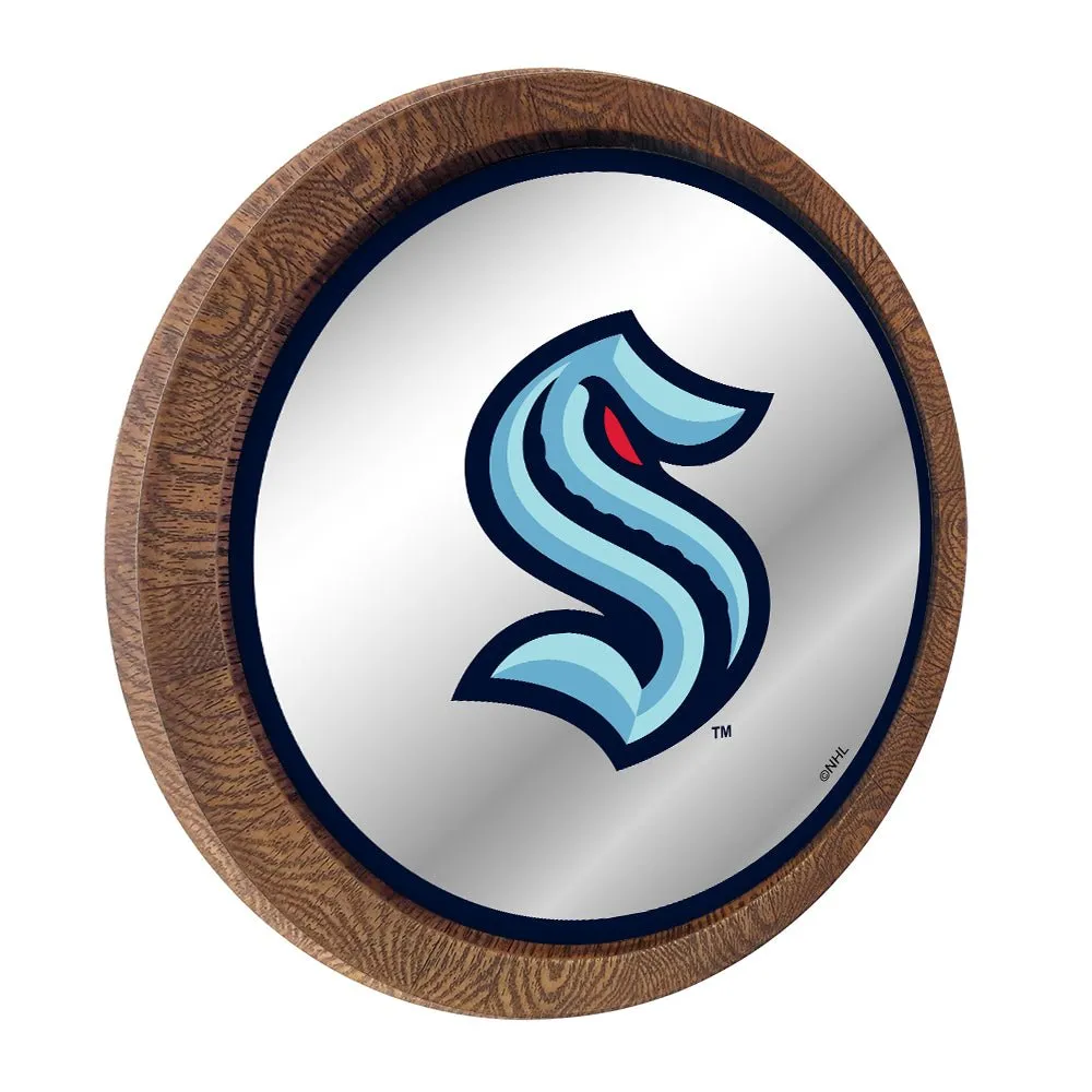 Seattle Kraken: Mirrored Barrel Top Wall Sign