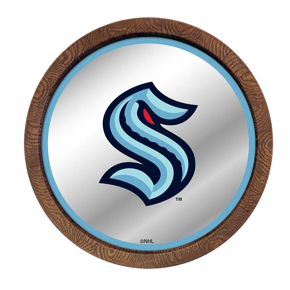 Seattle Kraken: Mirrored Barrel Top Wall Sign