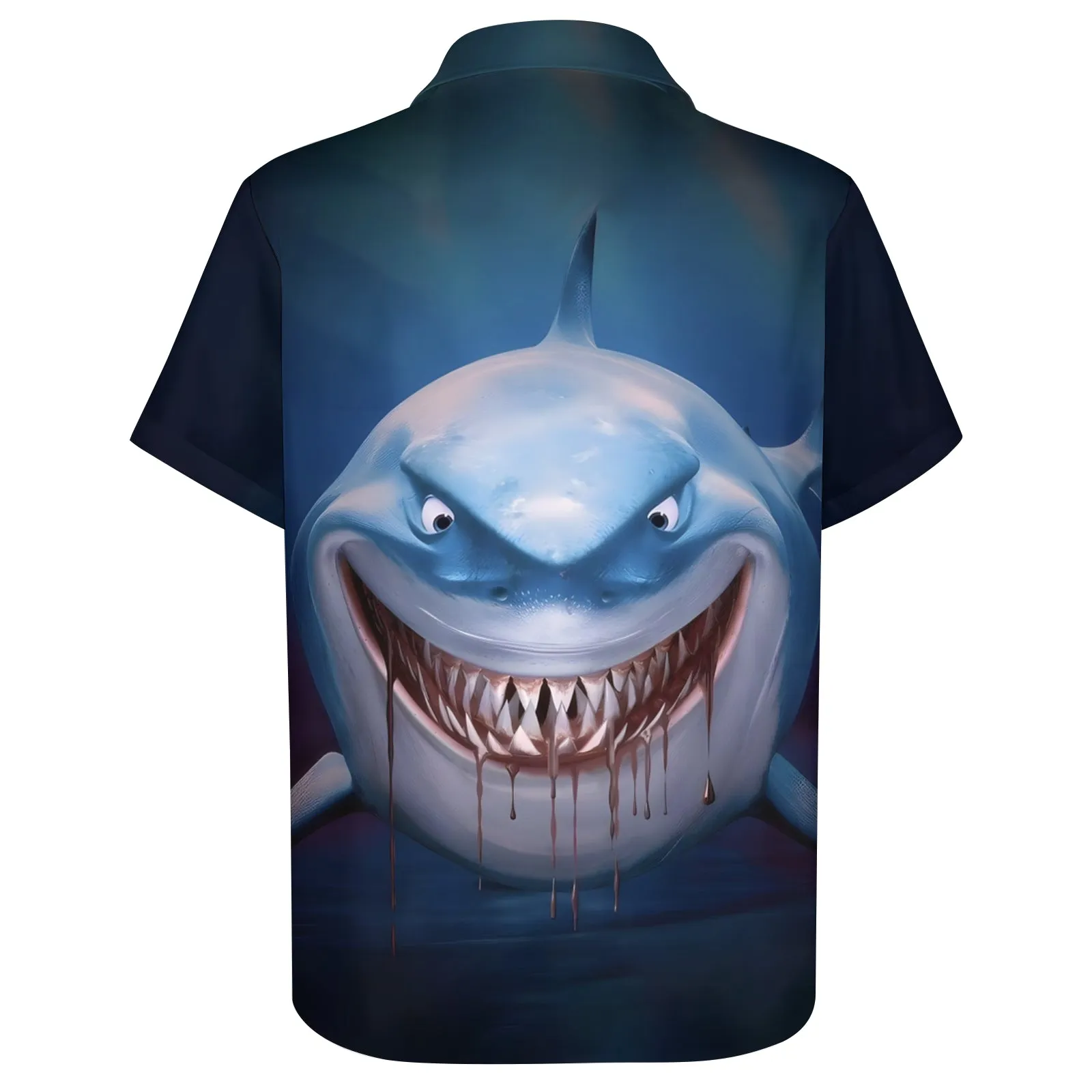 Shark Cartoon Casual Short Sleeve Shirt 2404001702