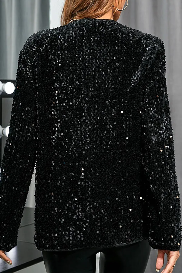 Single Breasted Sequin Blazer