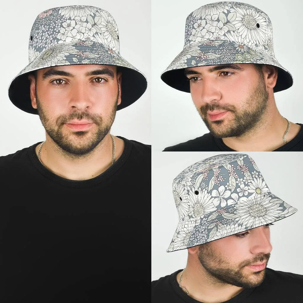 Snowy Field Of Flowers Unisex Bucket Hat