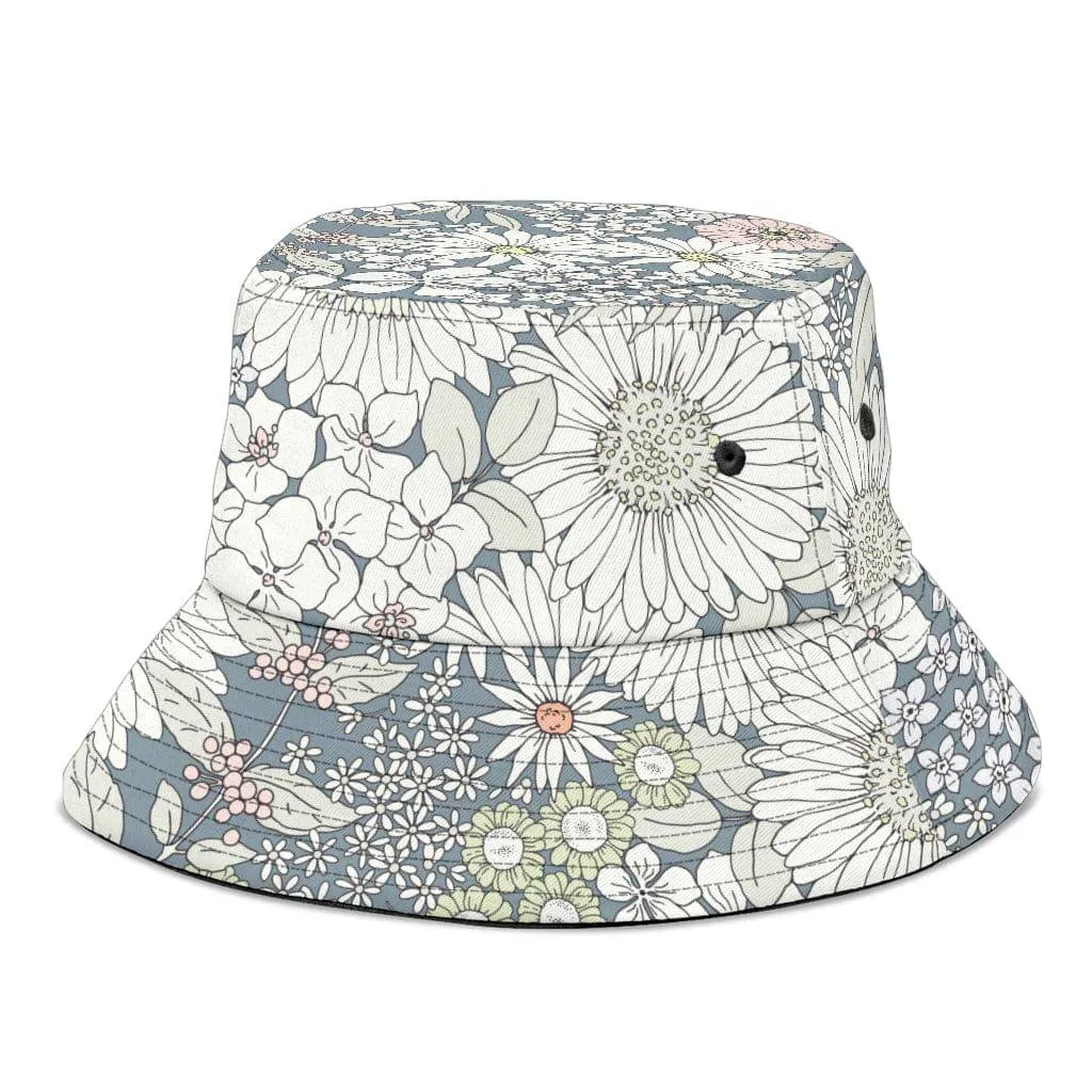 Snowy Field Of Flowers Unisex Bucket Hat