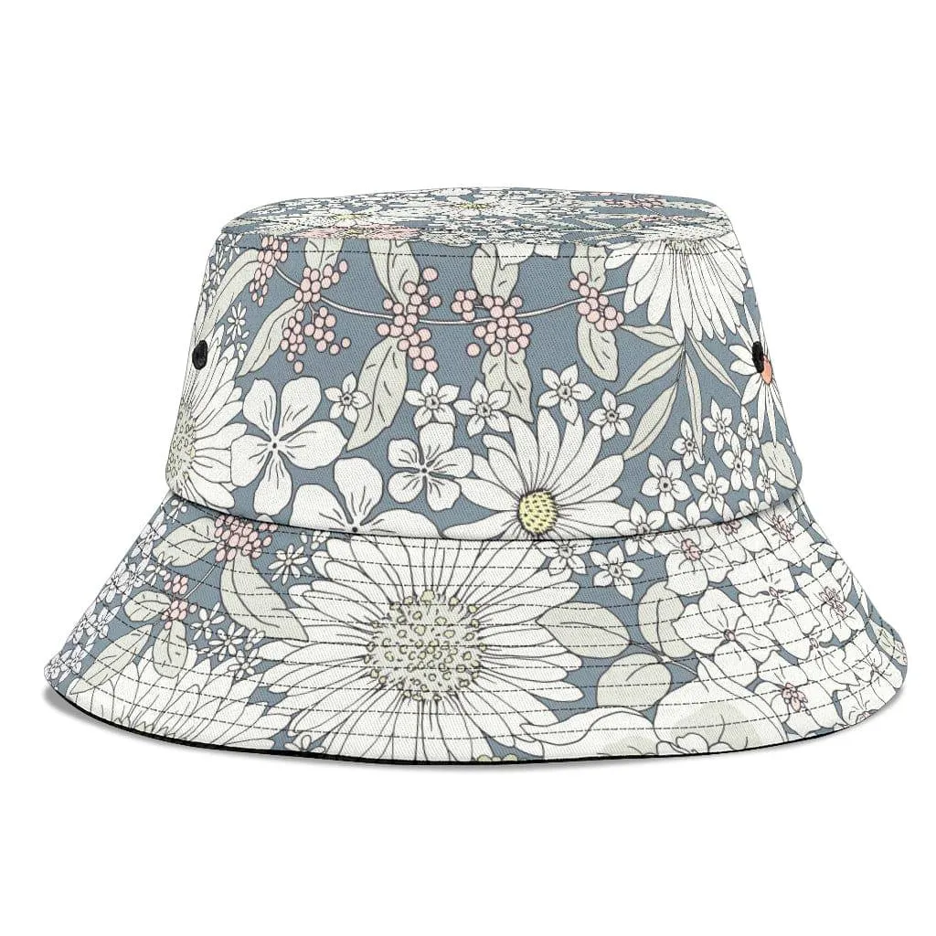 Snowy Field Of Flowers Unisex Bucket Hat