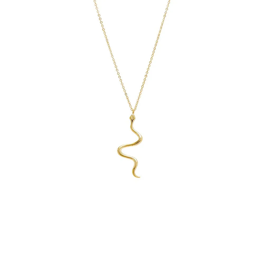 Solid Snake Pendant Necklace