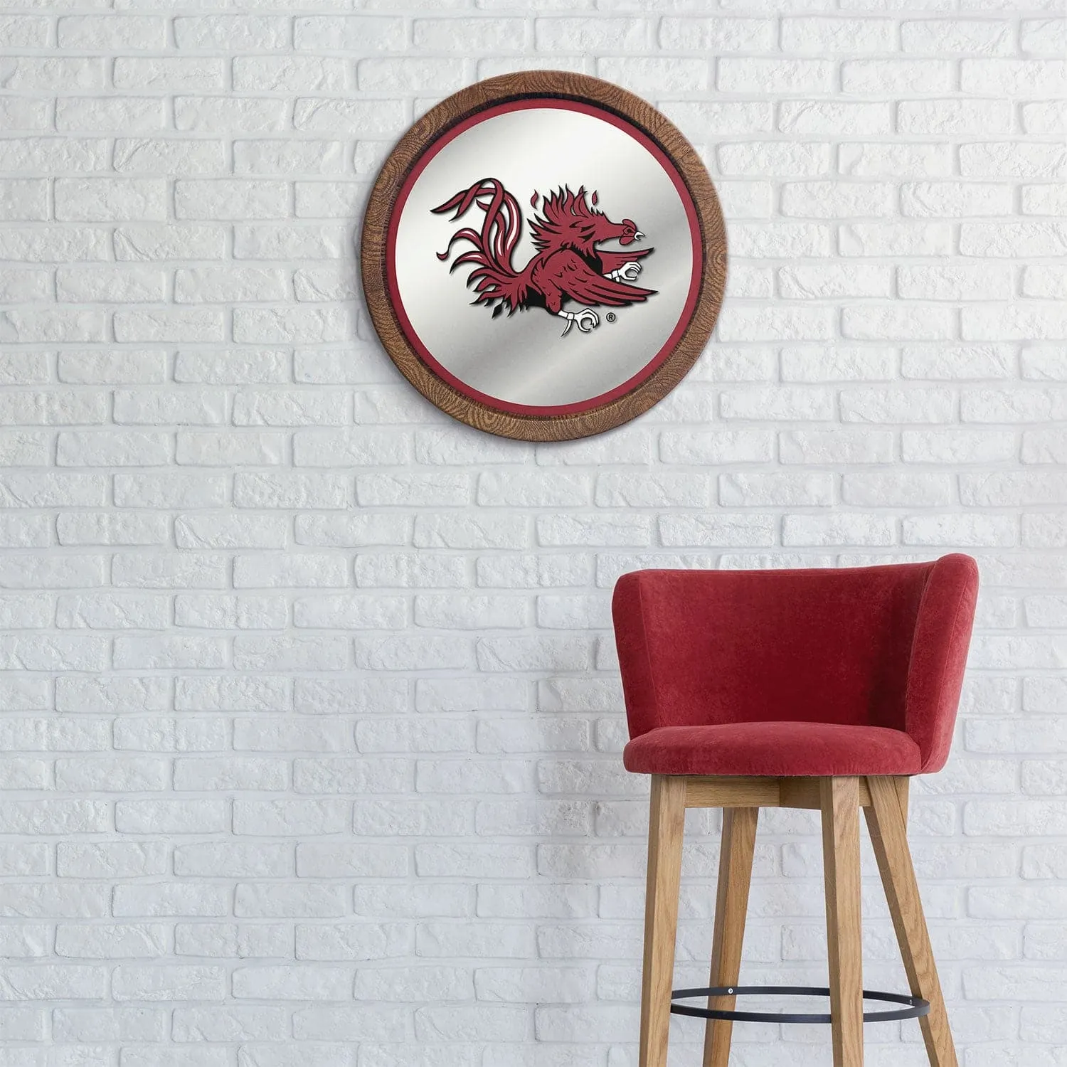 South Carolina Gamecocks: Mascot - "Faux" Barrel Top Mirrored Wall Sign