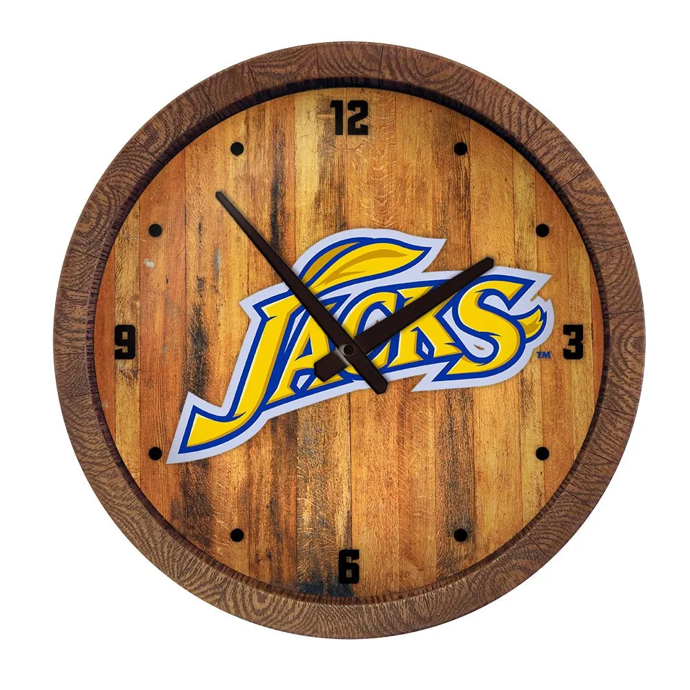 South Dakota State Jackrabbits: "Faux" Barrel Top Wall Clock