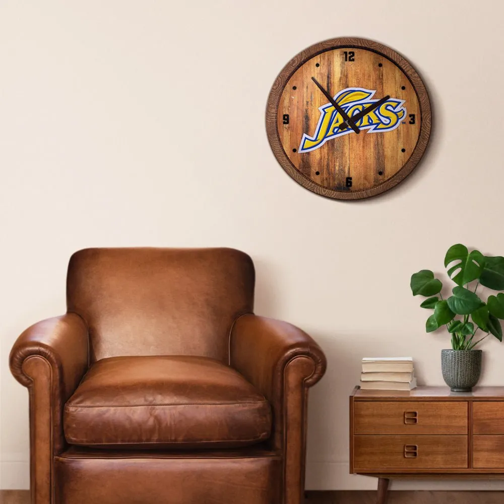 South Dakota State Jackrabbits: "Faux" Barrel Top Wall Clock
