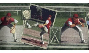 SPORT BASEBALL PLAYERS LL77438BW Wallpaper Border