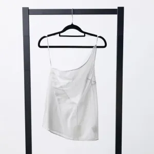 ST. AGNI Asymmetric One Shoulder Top - Sheer Stripe