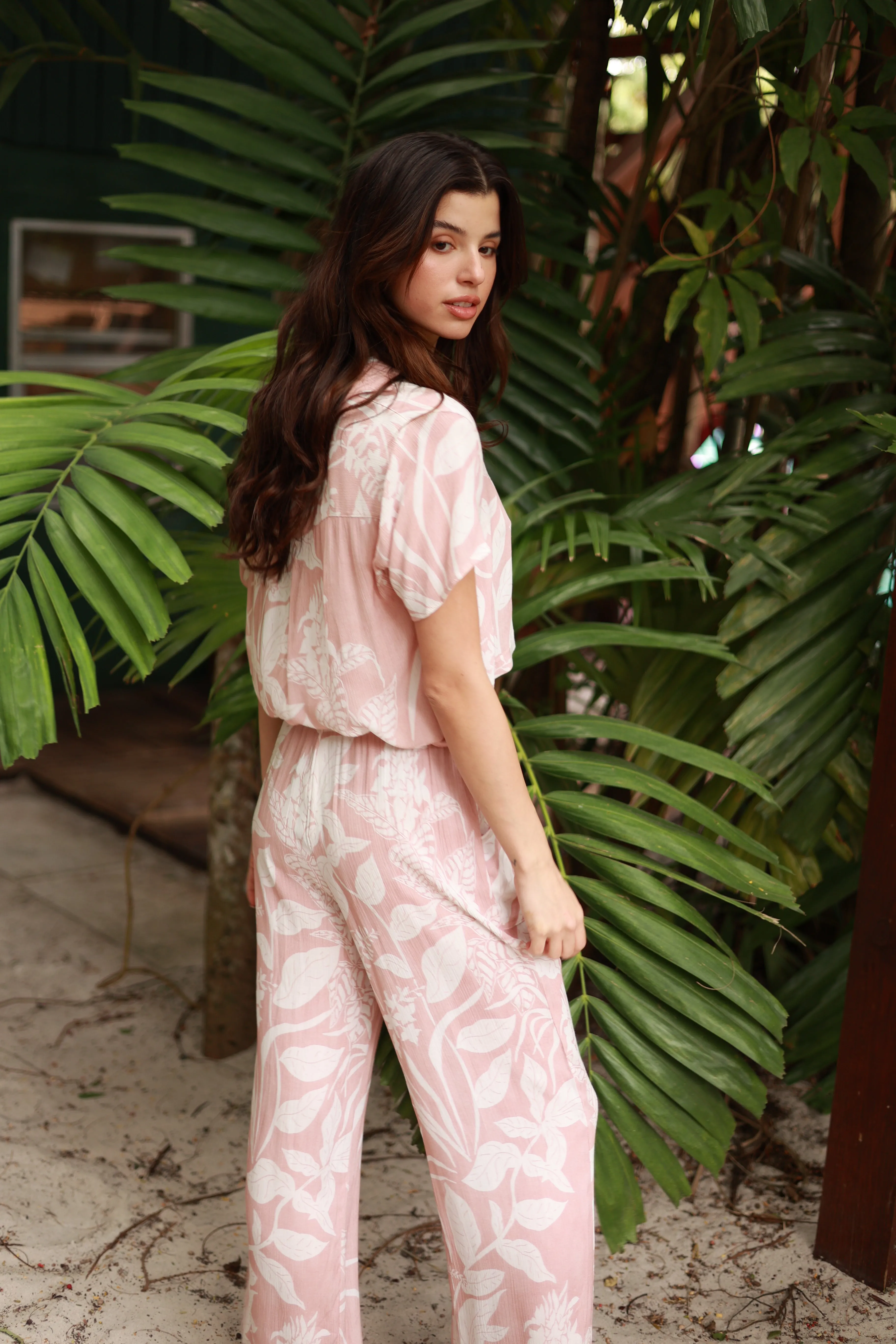 ST. BARTH ROSE UBER PRINT WIDE LEG PANT