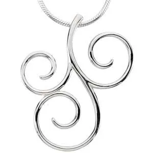 Sterling Silver Scroll Fashion Pendant