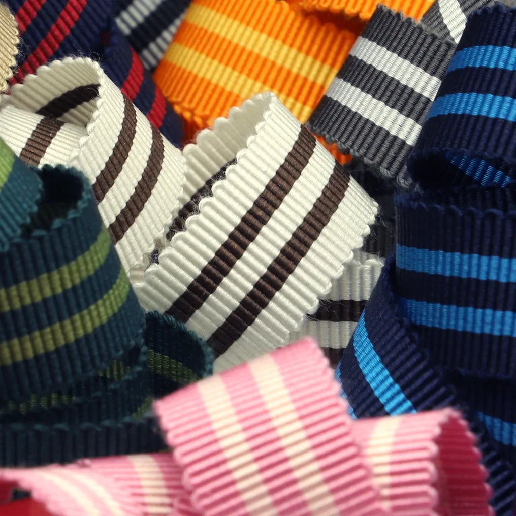 Stripe Grosgrain Ribbon #4 Cream & Black