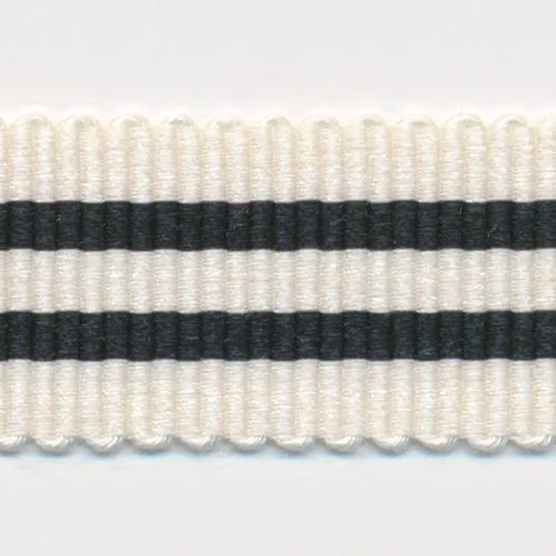 Stripe Grosgrain Ribbon #4 Cream & Black