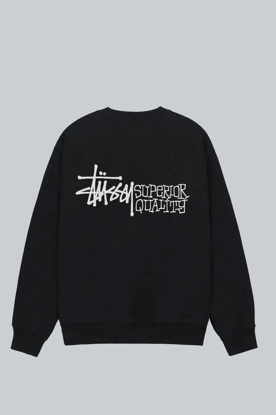 STUSSY SUPERIOR QUALITY CREW BLACK