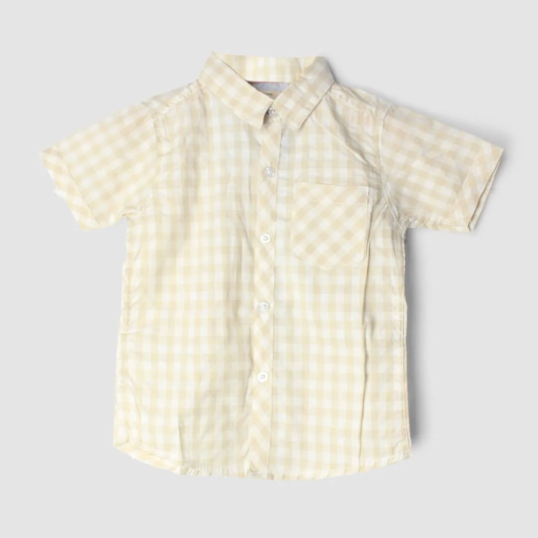 Stylish Beige Themed Stylish Boys Casual Shirt