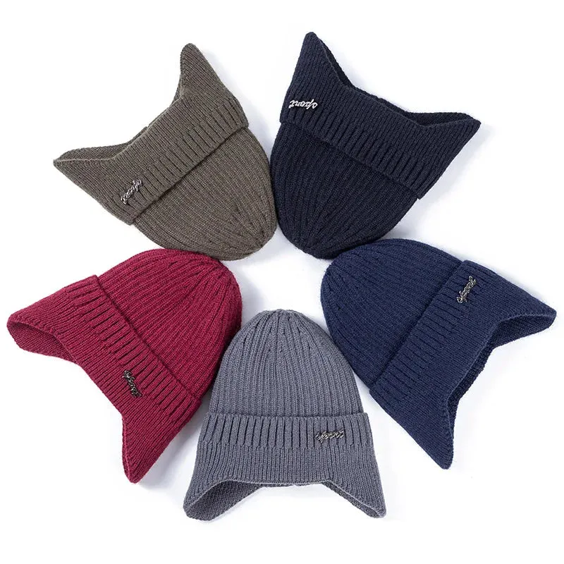 Stylish Ear Protection Winter Beanie Hat - Classic Knit Earflap Hat for Men and Women